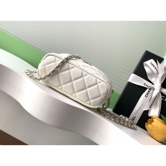 Replica Chanel 25S Clutch with Chain Grained Calfskin AP4747 White