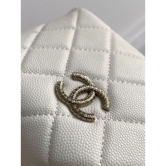 Replica Chanel 25S Clutch with Chain Grained Calfskin AP4747 White