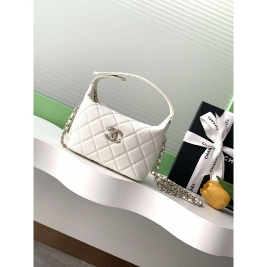 Replica Chanel 25S Clutch with Chain Grained Calfskin AP4747 White