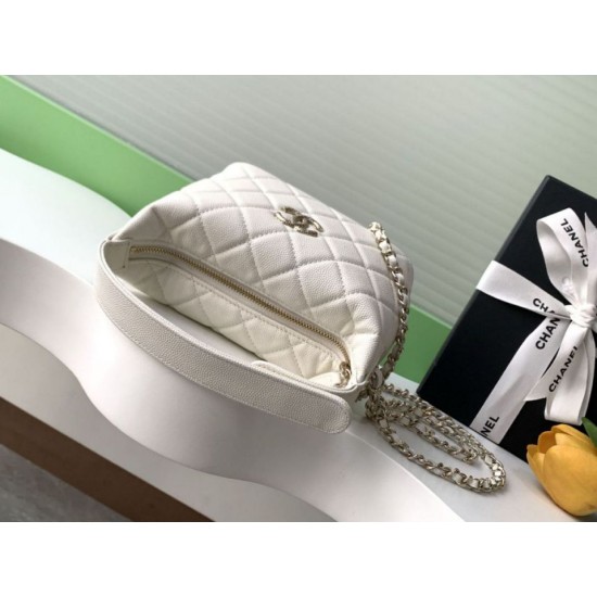 Replica Chanel 25S Clutch with Chain Grained Calfskin AP4747 White