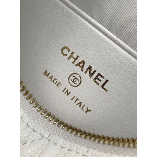 Replica Chanel 25S Clutch with Chain Grained Calfskin AP4747 White