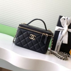 Replica Chanel 25C Vanity Hand Chain Shoulder Bag AP4404 Black