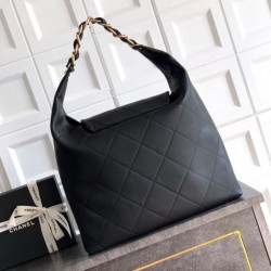 Replica Chanel Maxi Hobo Bag AS5839 Calfskin Black