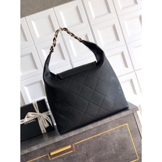 Replica Chanel Maxi Hobo Bag AS5839 Calfskin Black