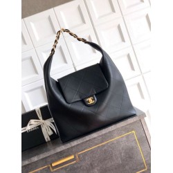 Replica Chanel Maxi Hobo Bag AS5839 Calfskin Black