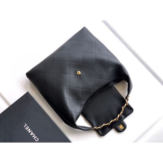 Replica Chanel Maxi Hobo Bag AS5839 Calfskin Black