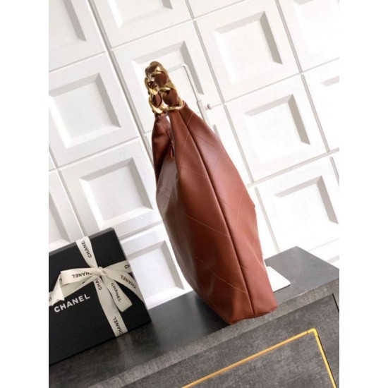 Replica Chanel Maxi Hobo Bag AS5839 Calfskin Brown