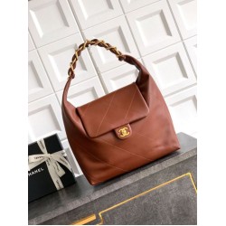 Replica Chanel Maxi Hobo Bag AS5839 Calfskin Brown