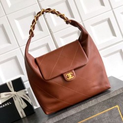 Replica Chanel Maxi Hobo Bag AS5839 Calfskin Brown