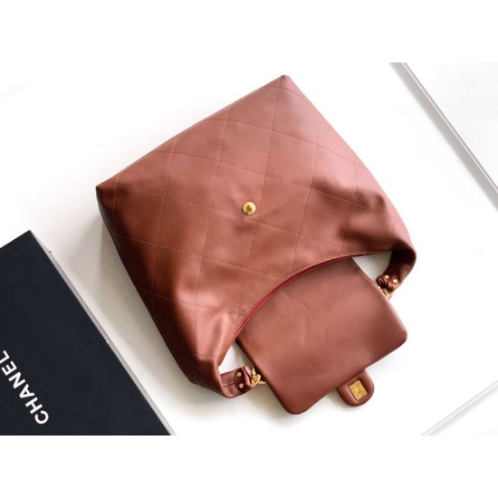 Replica Chanel Maxi Hobo Bag AS5839 Calfskin Brown