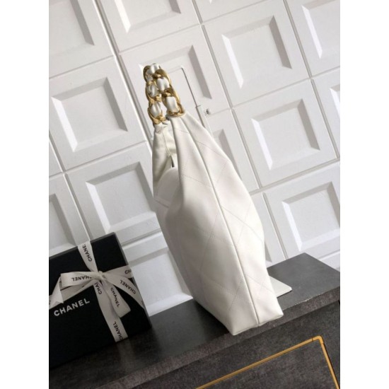 Replica Chanel Maxi Hobo Bag AS5839 Calfskin White