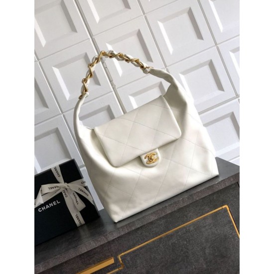 Replica Chanel Maxi Hobo Bag AS5839 Calfskin White