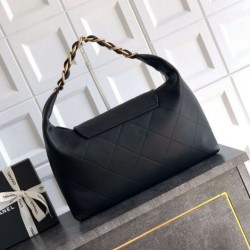 Replica Chanel Hobo Bag AS5838 Calfskin Black Replica Chanel Hobo Bag AS5838 Calfskin Black