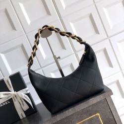 Replica Chanel Small Hobo Bag AS5837 Calfskin Black
