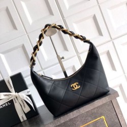 Replica Chanel Small Hobo Bag AS5837 Calfskin Black
