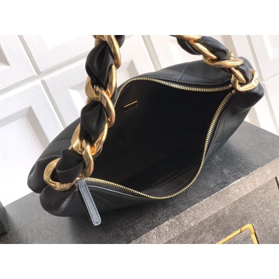 Replica Chanel Small Hobo Bag AS5837 Calfskin Black