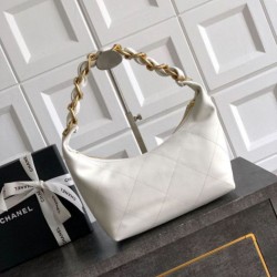 Replica Chanel Small Hobo Bag AS5837 Calfskin White Replica Chanel Small Hobo Bag AS5837 Calfskin White
