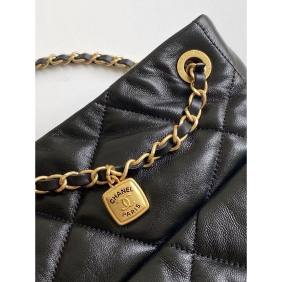 Replica Chanel Shopping Bag AS5740 Lambskin Black