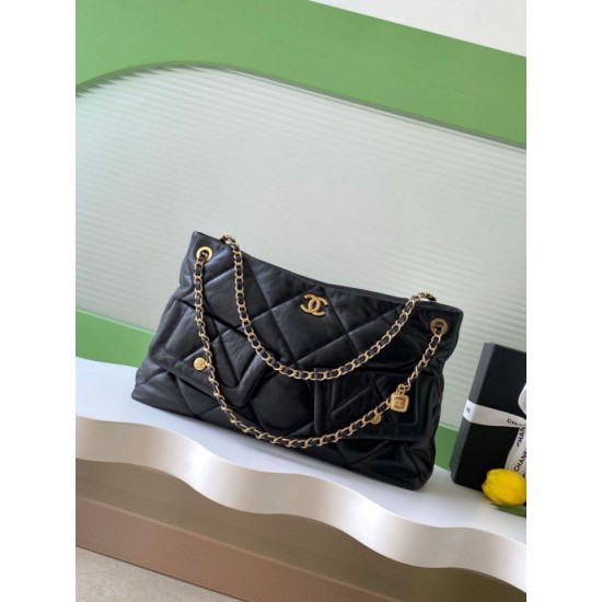 Replica Chanel Shopping Bag AS5740 Lambskin Black
