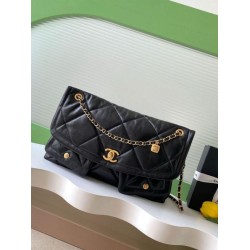 Replica Chanel Maxi Flap bag AS5727 Lambskin Black