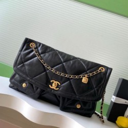 Replica Chanel Maxi Flap bag AS5727 Lambskin Black