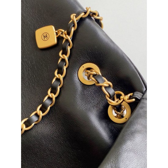 Replica Chanel Maxi Flap bag AS5727 Lambskin Black