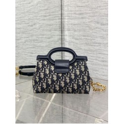 Replica Dior Jolie Top Handle Mini Bag Dior Oblique jacquard S3123 Blue