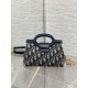 Replica Dior Jolie Top Handle Mini Bag Dior Oblique jacquard S3123 Blue