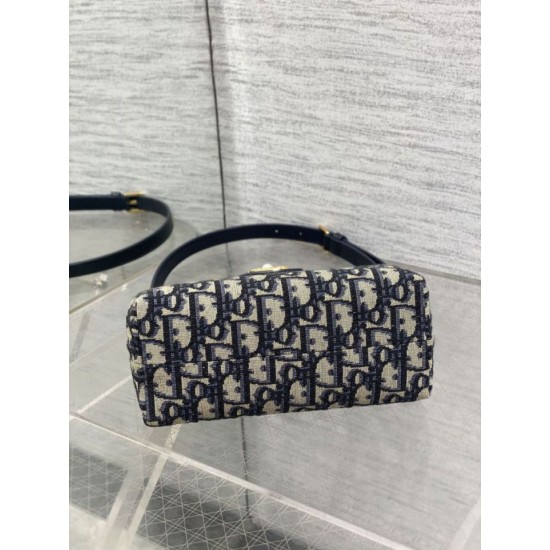 Replica Dior Jolie Top Handle Mini Bag Dior Oblique jacquard S3123 Blue