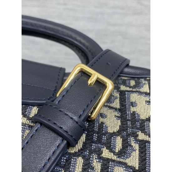 Replica Dior Jolie Top Handle Mini Bag Dior Oblique jacquard S3123 Blue