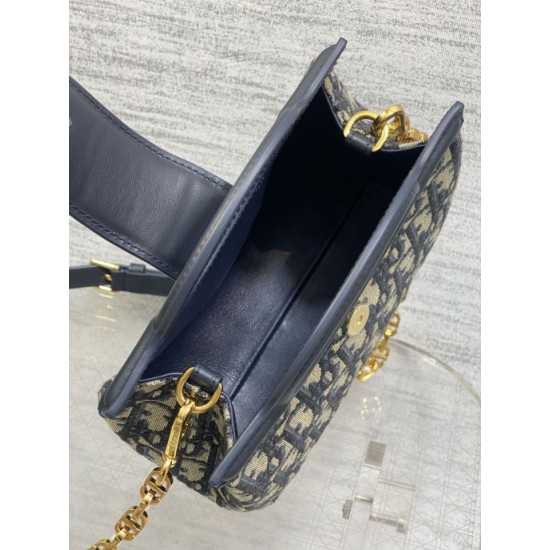 Replica Dior Jolie Top Handle Mini Bag Dior Oblique jacquard S3123 Blue