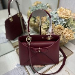 Replica Dior CD 26SS Bow-Adorned Tote Bag Burgundy