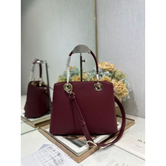 Replica Dior CD 26SS Bow-Adorned Tote Bag Burgundy