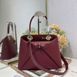 Replica Dior CD 26SS Bow-Adorned Tote Bag Burgundy