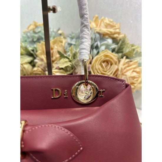 Replica Dior CD 26SS Bow-Adorned Tote Bag Burgundy