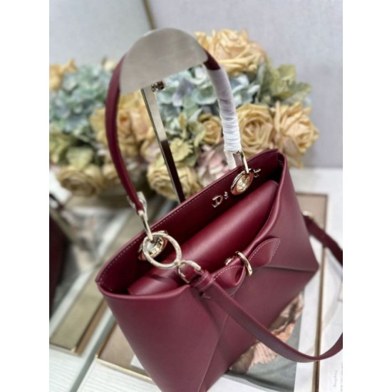 Replica Dior CD 26SS Bow-Adorned Tote Bag Burgundy