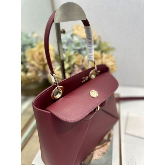 Replica Dior CD 26SS Bow-Adorned Tote Bag Burgundy
