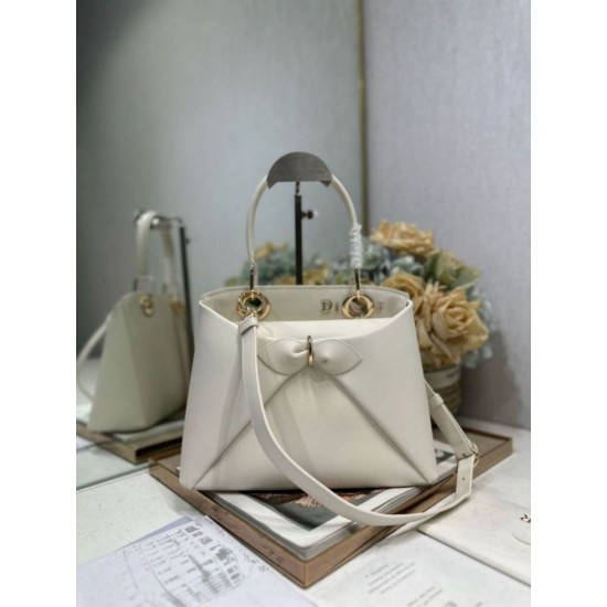 Replica Dior CD 26SS Bow-Adorned Tote Bag White