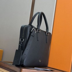 Replica Dior CD Icon Men Zipper Briefcase Tote Shoulder Bag Black