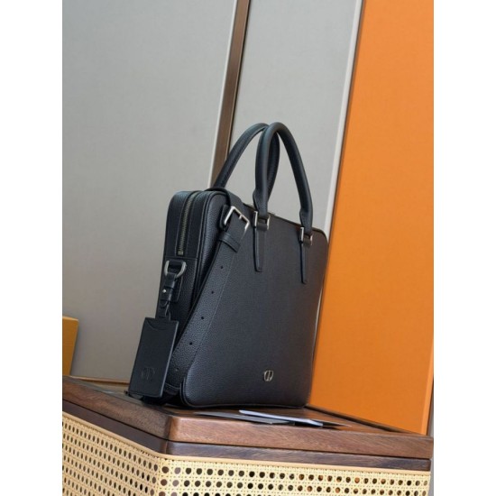 Replica Dior CD Icon Men Zipper Briefcase Tote Shoulder Bag Black Replica Dior CD Icon Men Zipper Briefcase Tote Shoulder Bag Black