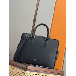 Replica Dior CD Icon Men Zipper Briefcase Tote Shoulder Bag Black