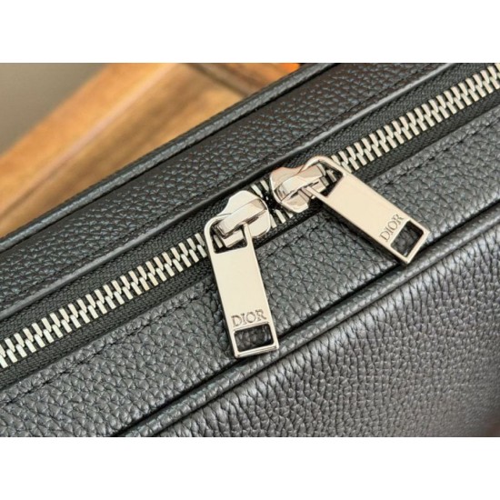Replica Dior CD Icon Men Zipper Briefcase Tote Shoulder Bag Black Replica Dior CD Icon Men Zipper Briefcase Tote Shoulder Bag Black