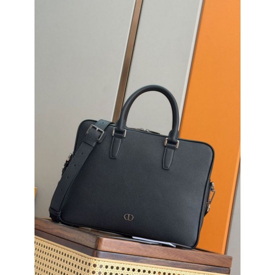 Replica Dior CD Icon Men Zipper Briefcase Tote Shoulder Bag Black Replica Dior CD Icon Men Zipper Briefcase Tote Shoulder Bag Black
