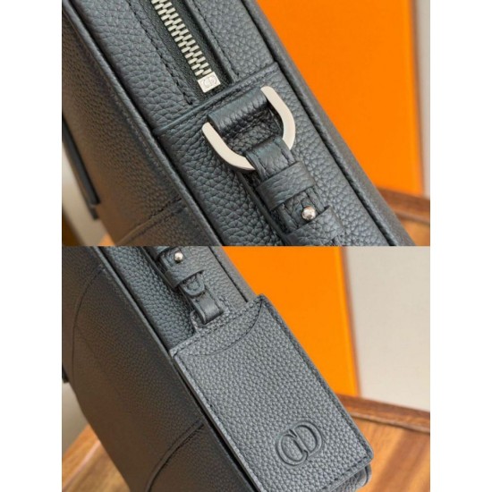 Replica Dior CD Icon Men Zipper Briefcase Tote Shoulder Bag Black Replica Dior CD Icon Men Zipper Briefcase Tote Shoulder Bag Black