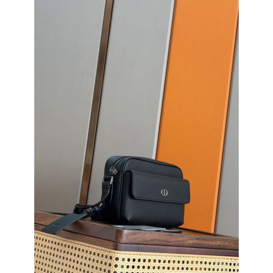 Replica Dior CD Icon Zippered Messenger Shoulder bag Black Replica Dior CD Icon Zippered Messenger Shoulder bag Black