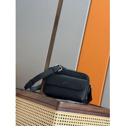 Replica Dior CD Icon Zippered Messenger Shoulder bag Black