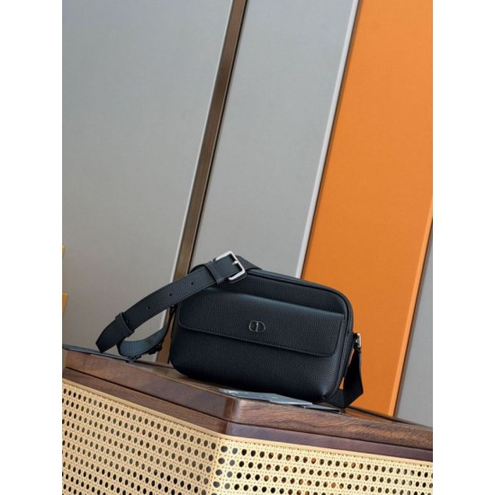 Replica Dior CD Icon Zippered Messenger Shoulder bag Black Replica Dior CD Icon Zippered Messenger Shoulder bag Black