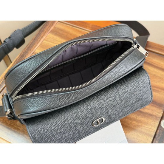 Replica Dior CD Icon Zippered Messenger Shoulder bag Black Replica Dior CD Icon Zippered Messenger Shoulder bag Black