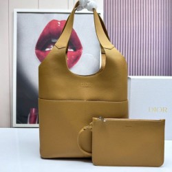 Replica Dior Privé Icons Men Tote Bag Brown Calfskin  