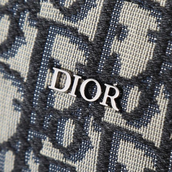 Replica Dior A4 Zipper Clutch Dior Oblique Bag Black